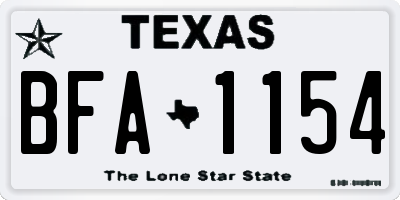 TX license plate BFA1154