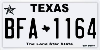 TX license plate BFA1164