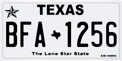 TX license plate BFA1256