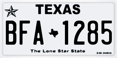 TX license plate BFA1285