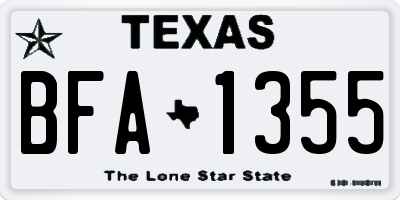TX license plate BFA1355