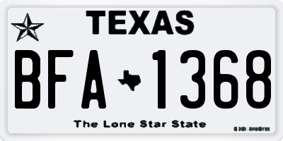 TX license plate BFA1368