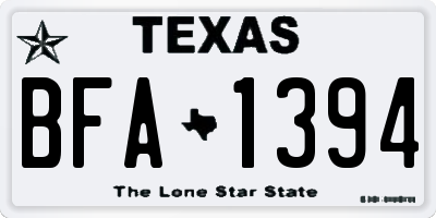 TX license plate BFA1394