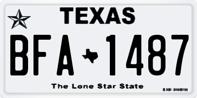 TX license plate BFA1487