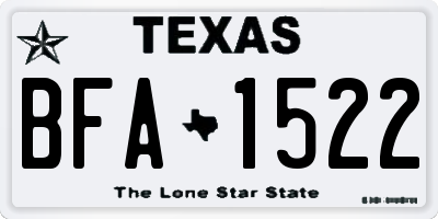 TX license plate BFA1522