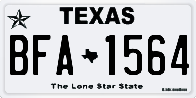 TX license plate BFA1564