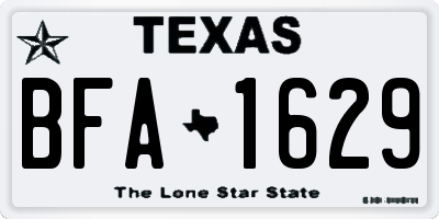 TX license plate BFA1629