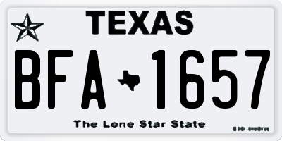 TX license plate BFA1657