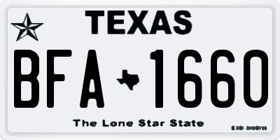 TX license plate BFA1660