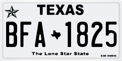 TX license plate BFA1825