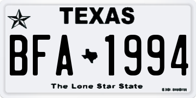 TX license plate BFA1994