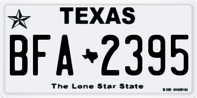TX license plate BFA2395