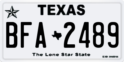 TX license plate BFA2489