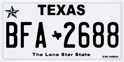 TX license plate BFA2688
