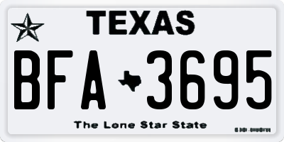 TX license plate BFA3695