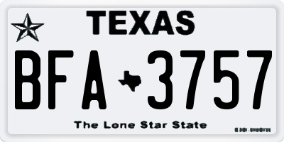 TX license plate BFA3757