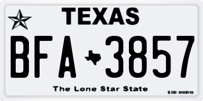 TX license plate BFA3857