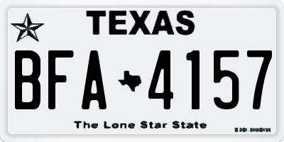 TX license plate BFA4157