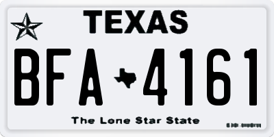 TX license plate BFA4161