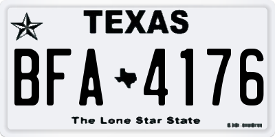 TX license plate BFA4176