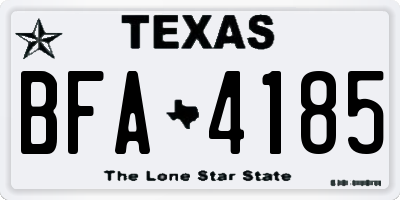 TX license plate BFA4185