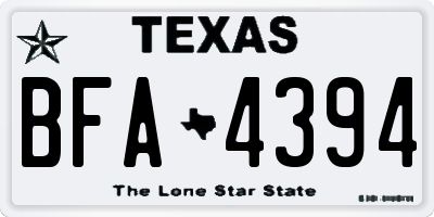 TX license plate BFA4394