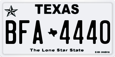 TX license plate BFA4440