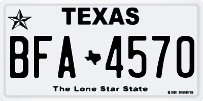 TX license plate BFA4570