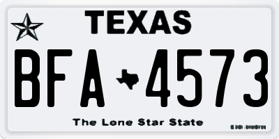 TX license plate BFA4573