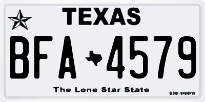 TX license plate BFA4579