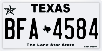 TX license plate BFA4584