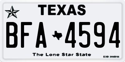 TX license plate BFA4594