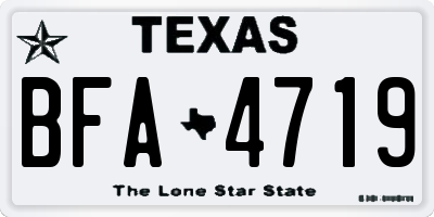 TX license plate BFA4719
