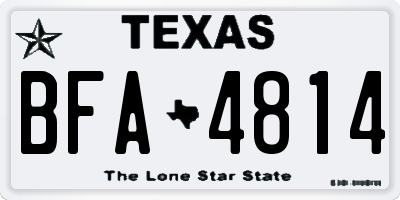 TX license plate BFA4814