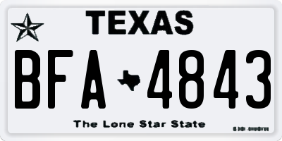 TX license plate BFA4843