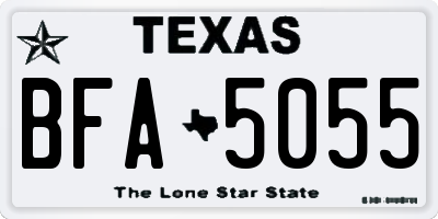 TX license plate BFA5055