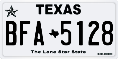 TX license plate BFA5128