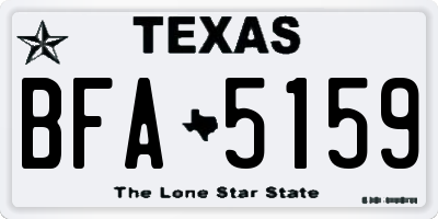 TX license plate BFA5159