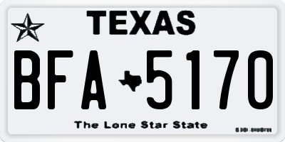 TX license plate BFA5170