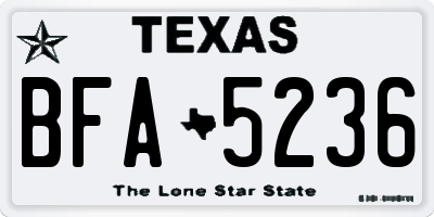 TX license plate BFA5236