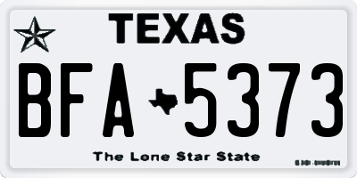 TX license plate BFA5373
