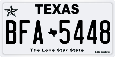 TX license plate BFA5448