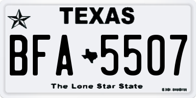 TX license plate BFA5507