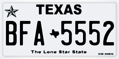 TX license plate BFA5552