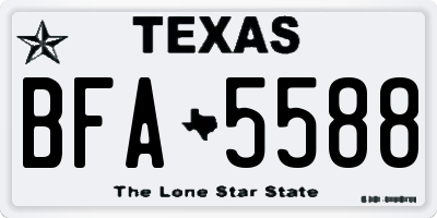 TX license plate BFA5588