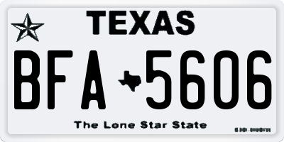 TX license plate BFA5606