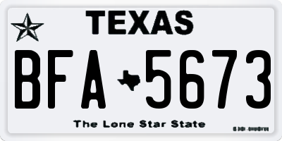 TX license plate BFA5673