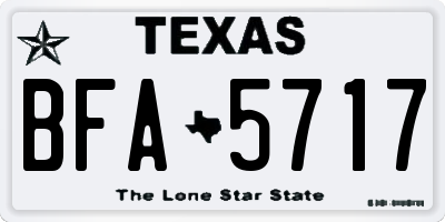 TX license plate BFA5717