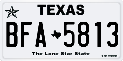 TX license plate BFA5813