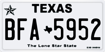 TX license plate BFA5952